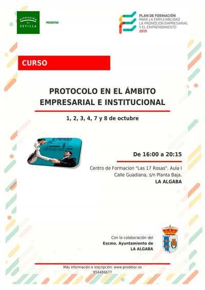 Matric&uacute;late ya en el Curso de Protocolo que se va a impartir en Las 17 Rosas
